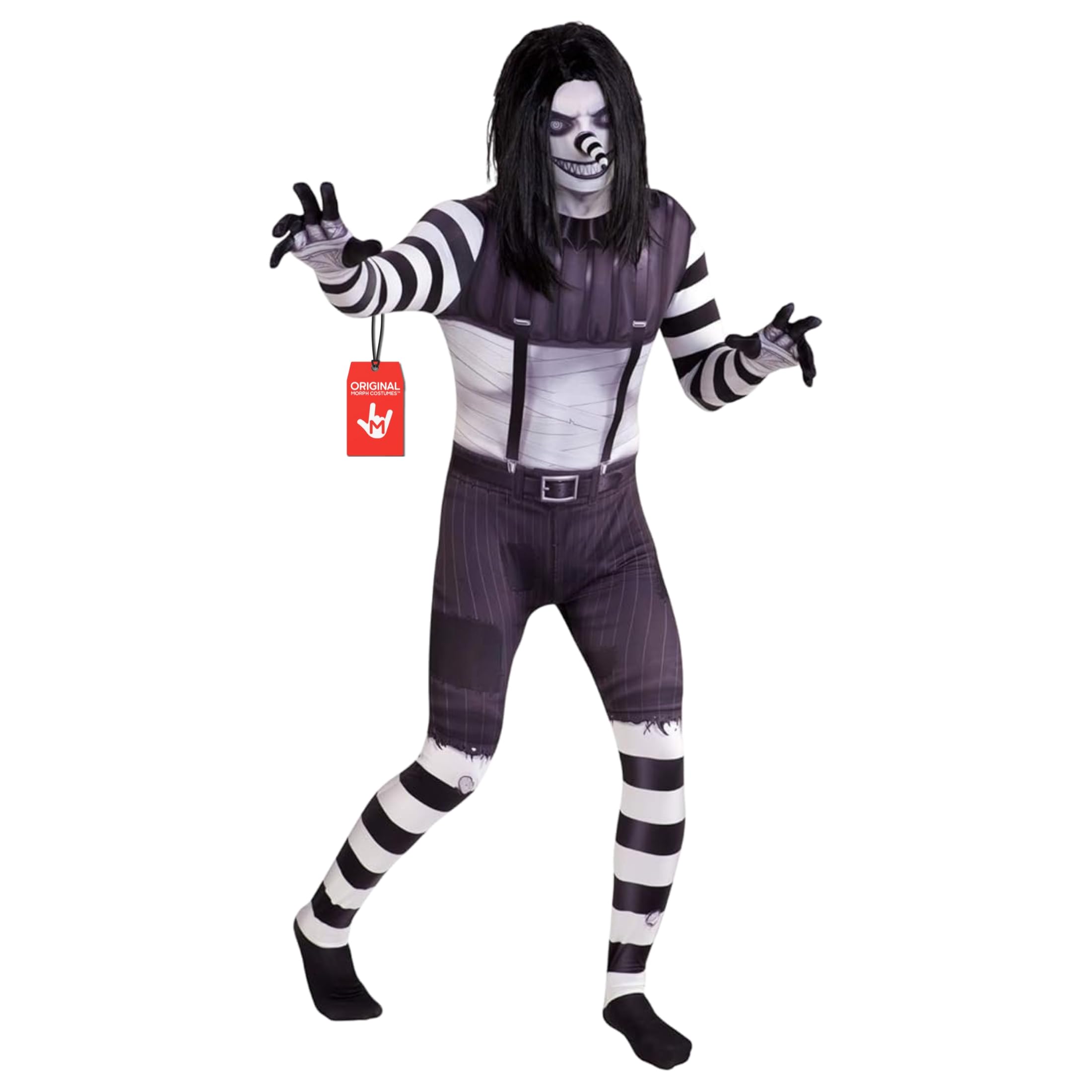 Laughing Jack Costume, Scary Zentai Skin Suit for Halloween, Cosplay, Parties, and Events