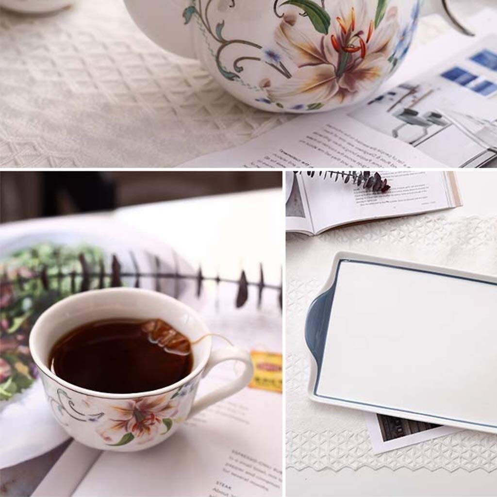 Set da tè da 8 Pezzi, Set da caffè, Set da tè in Porcellana, Serie Soggiorno, Set di Tazze in Stile Europeo, Set di Tazze da caffè per La Famiglia, Set di Tazze da tè, Set Regalo,