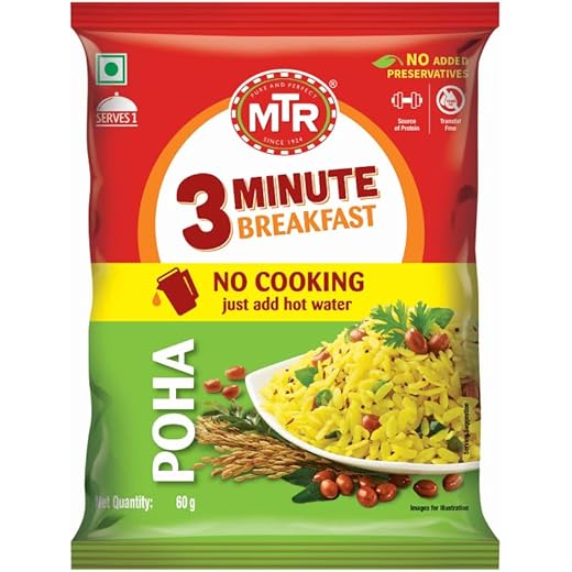 MTR 3 Mins Breakfast Poha Pouch 60 Gram