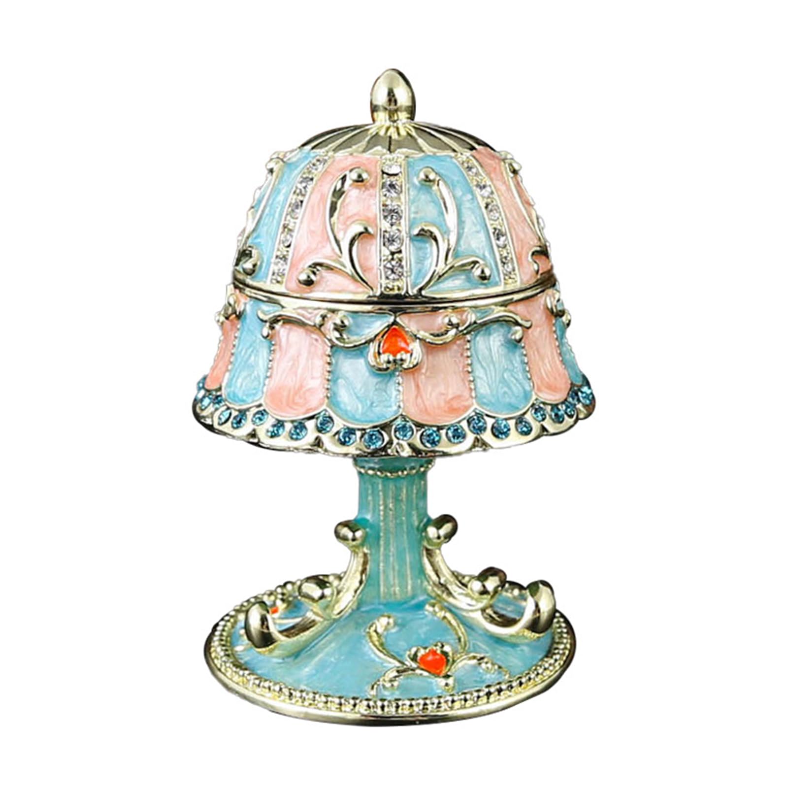 CAZSTYK Handcraft Jewelry Box Craft of Alloy with Enameled Detailing and Stylish Stone Elegant Jewelry Display Case