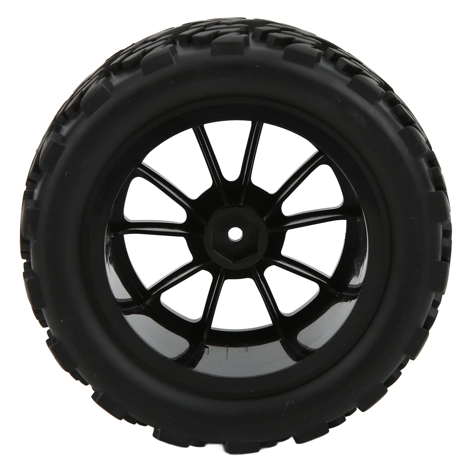Opony gumowe RC Plastikowe felgi Trwały, wysokiej wydajności Zestaw kół z 10 szprychami do Truck 1/8 1/10 Samochód zdalnie sterowanym Czarny 115x55mm 4szt