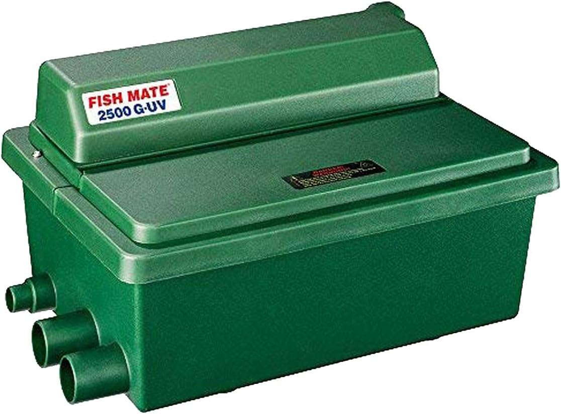 Fish Mate 2500 GUV Gravity UV Plus Bio Pond Filter- with Flip-Up Lid & Flow Gauge for Advanced Filtration & Clear Water