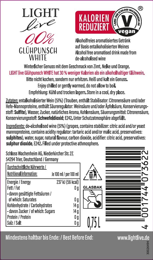 LIGHT live Glühpunsch 0,0% White (6 x 0,75 l) (Packung mit 4)