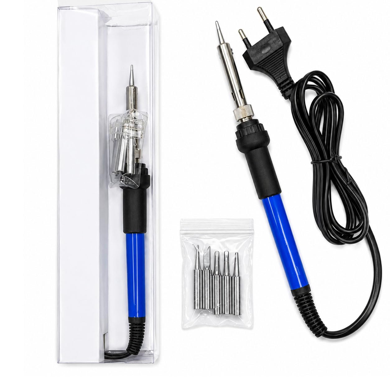 Electric Adjustable Temperature Soldering Iron with 5 Replaceable Tips Fast Heating Repair Tool for PCB Mobile Phone Wire Soldering DIY Electronics Workshop Home Use-image-49