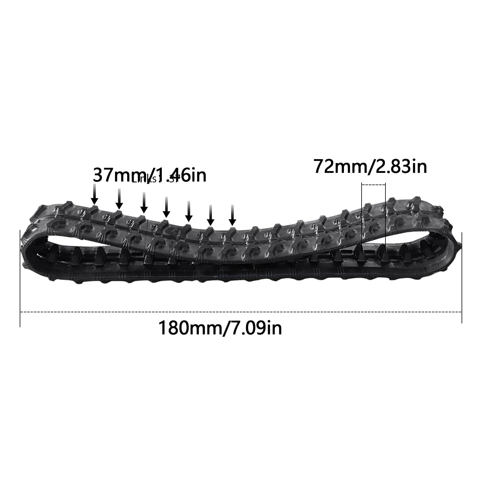 ViaGasaFamido Gąsienica Gumowa do Minikoparki, przyczepność w Każdym Terenie 180x72x37mm