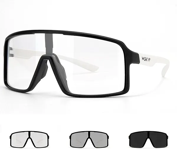 WGKVP Photochromic Cycling Glasses Men Sports Sunglasses Women for Running Bike Golf Bicycle, UV400 Protection