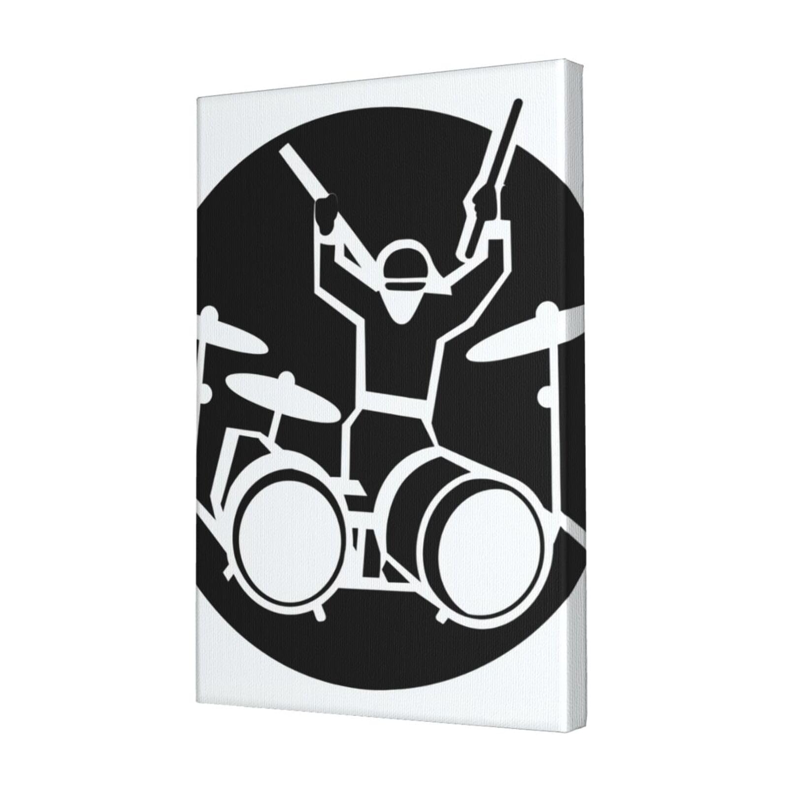 FodPand Drummer Canvas Wall Art for Living Room Wall Decor 12"x18" Modern Artwork Painting Pictures Hanging Canvas Prints Aesthetic Wall Art for Bedroom Bathroom Office Wallart Decor