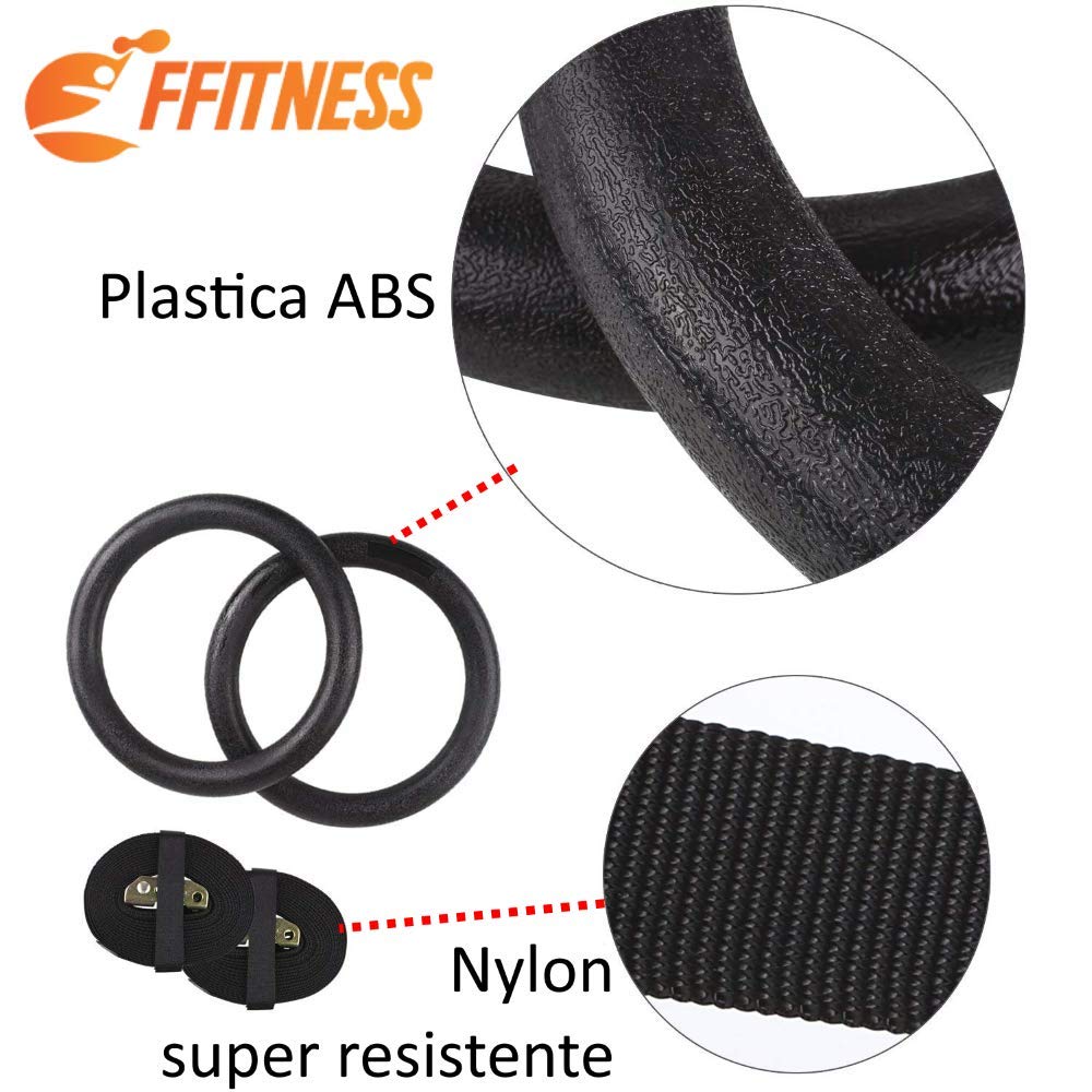 Anelli Da Ginnastica MDK-062 - Anelli Regolabili In PVC Con Cinghie In Nylon Da 4,5 M, Per Crossfit E Allenamento A Casa - 5