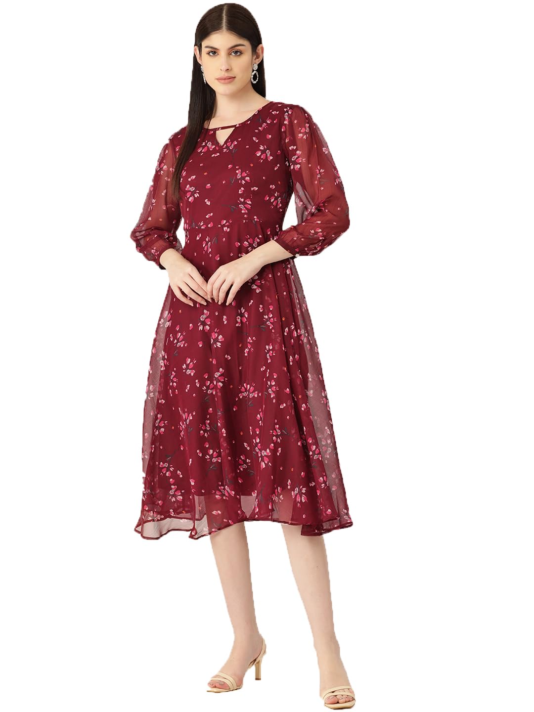 DeewaGreen & Navy Blue Printed Short Dress