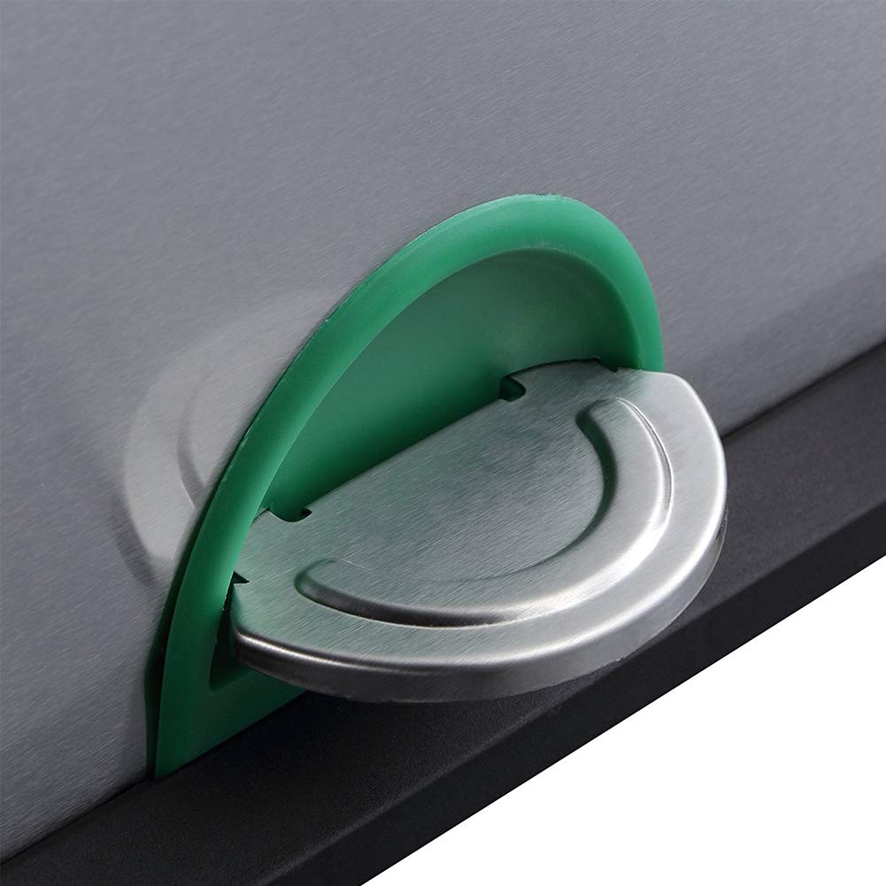BAKAJI Cubo de basura de reciclaje de acero inoxidable y plástico con compartimentos, contenedor de basura extraíble con apertura a pedal, para casa, cocina y exterior (30 litros)