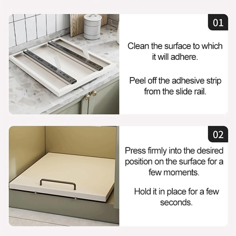 Organizzatore Estraibile Per Armadio – Organizzatore Per Armadio Da Cucina Con Maniglia, Cassetto Estraibile In Acciaio Al Carbonio Con Sistema A 2 Guide | Per Bagno E Armadio(50 x 35 cm)