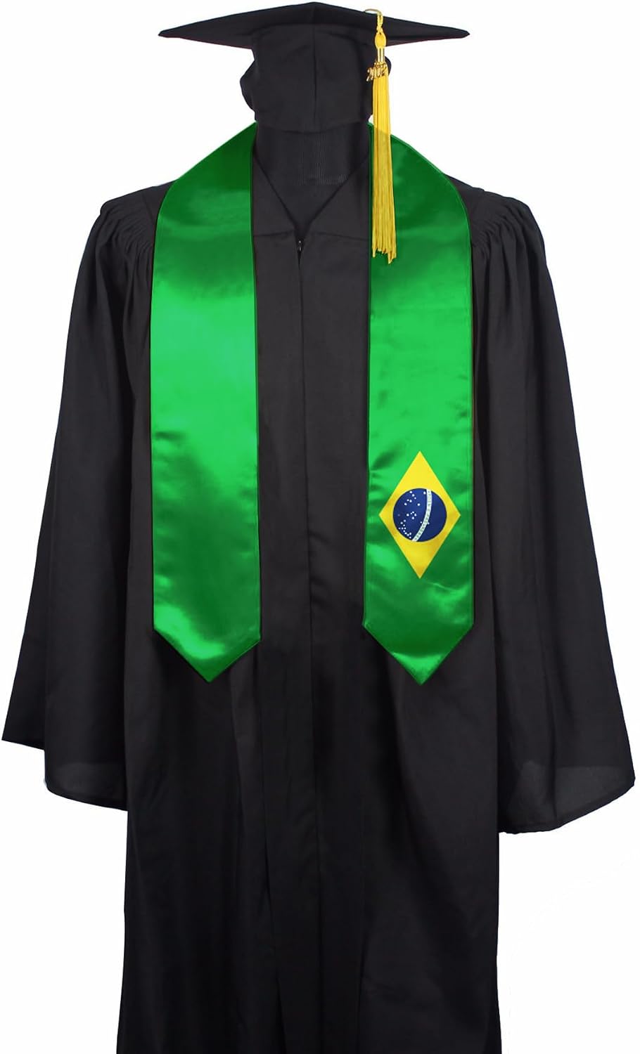 Flag Graduation Stole Sash, Flag Graduation Shawl Sash Stole Wraps Scarf For International Study Pride Women Men (Brazil)