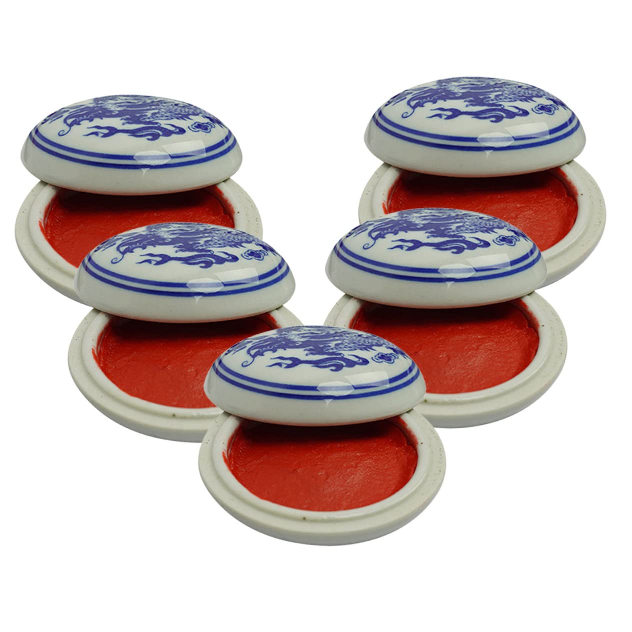 STOBOK Tampone di Inchiostro Stile Cinese per Calligrafia Motivo Drago in Ceramica, Alta Cromaticità e Sigillatura Uniforme per Creazioni Artigianali e Decorazioni di Carte, Confezione
