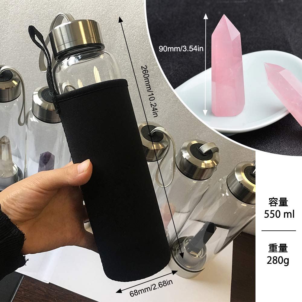 Amazon.co.jp: UHottest 天然クリスタル水筒、ナチュラルクォーツ 