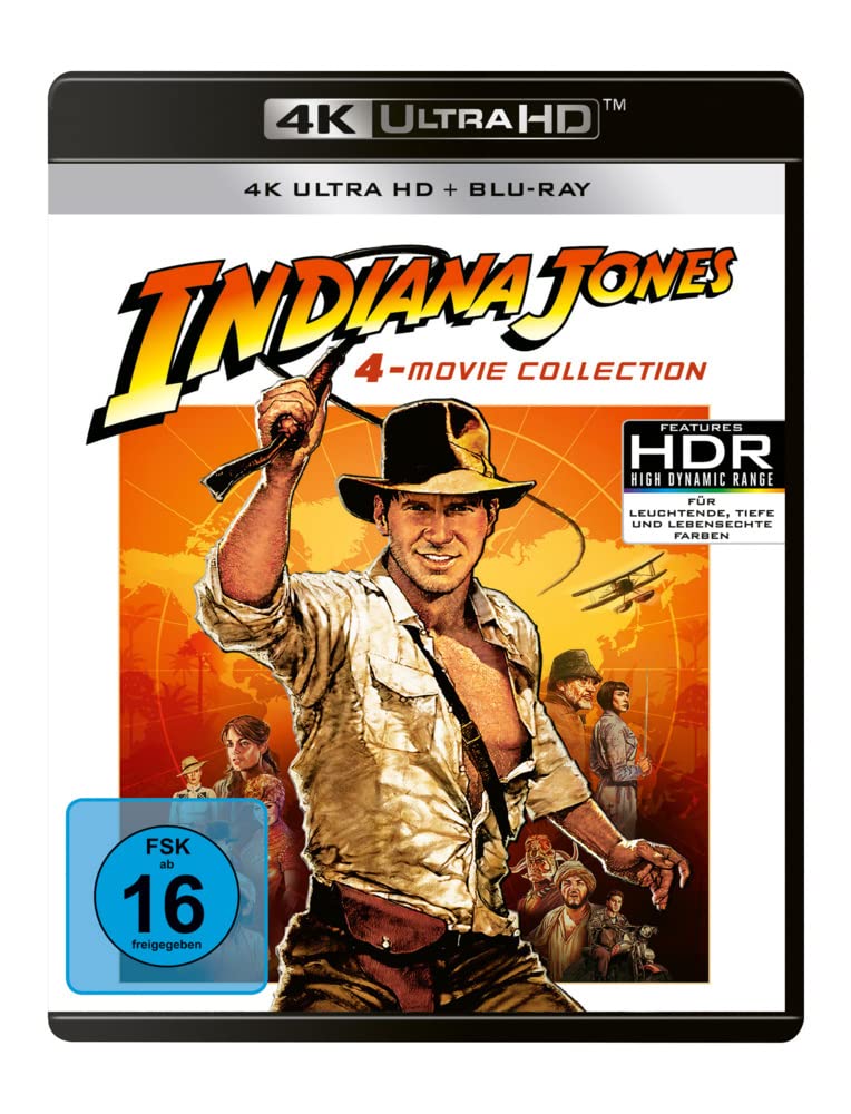 Indiana Jones - 4-Movie Collection (4 4K Ultra HDs) + (4 Blu-rays) + (Bonus Blu-ray)
