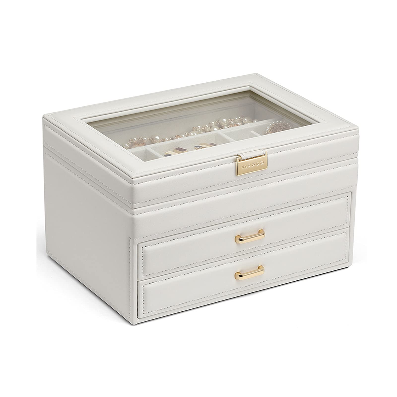 Jewelry Organizer Women Jewelry Organizer Box Portable Travel Jewelry Case 3 Layer Large Display Jewelry Box for Earring