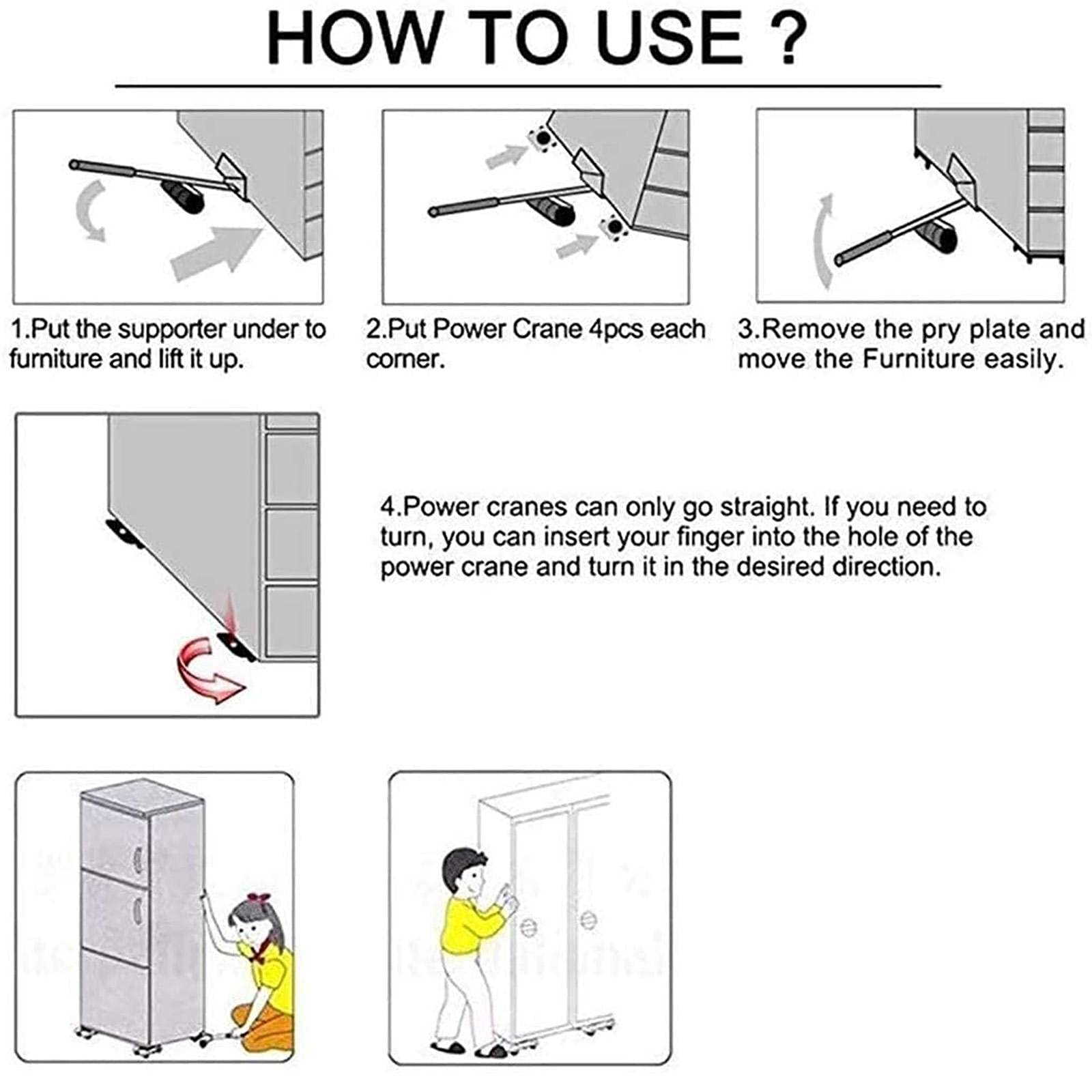 NC Furniture Lifter Heavy, Furniture Lifter, Mover Transport Set With 4 Mover Sliders Kit, Furniture Moving Portable Heavy Lifting Device For Easy And Safe Moving For Sofas, Couches And Refrigerators