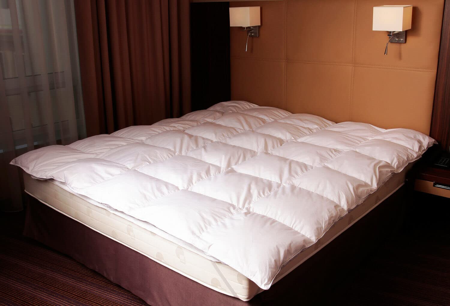 Mayaadi-Home Daunendecke 240x260 cm | 2700g Bettdecke, 70% Gänsedaunen 30% Federn | 100% natürliche Baumwolle | Made in Europe | Steppdecke geeignet für Allergiker | HS97