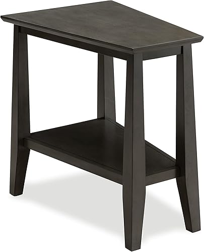 Miniatura 53 de Leick Home 10074-DS - Mesa auxiliar reclinable con plataforma con estante, color arena del desierto Arenas del desierto,Negro -,Gris,Roble de