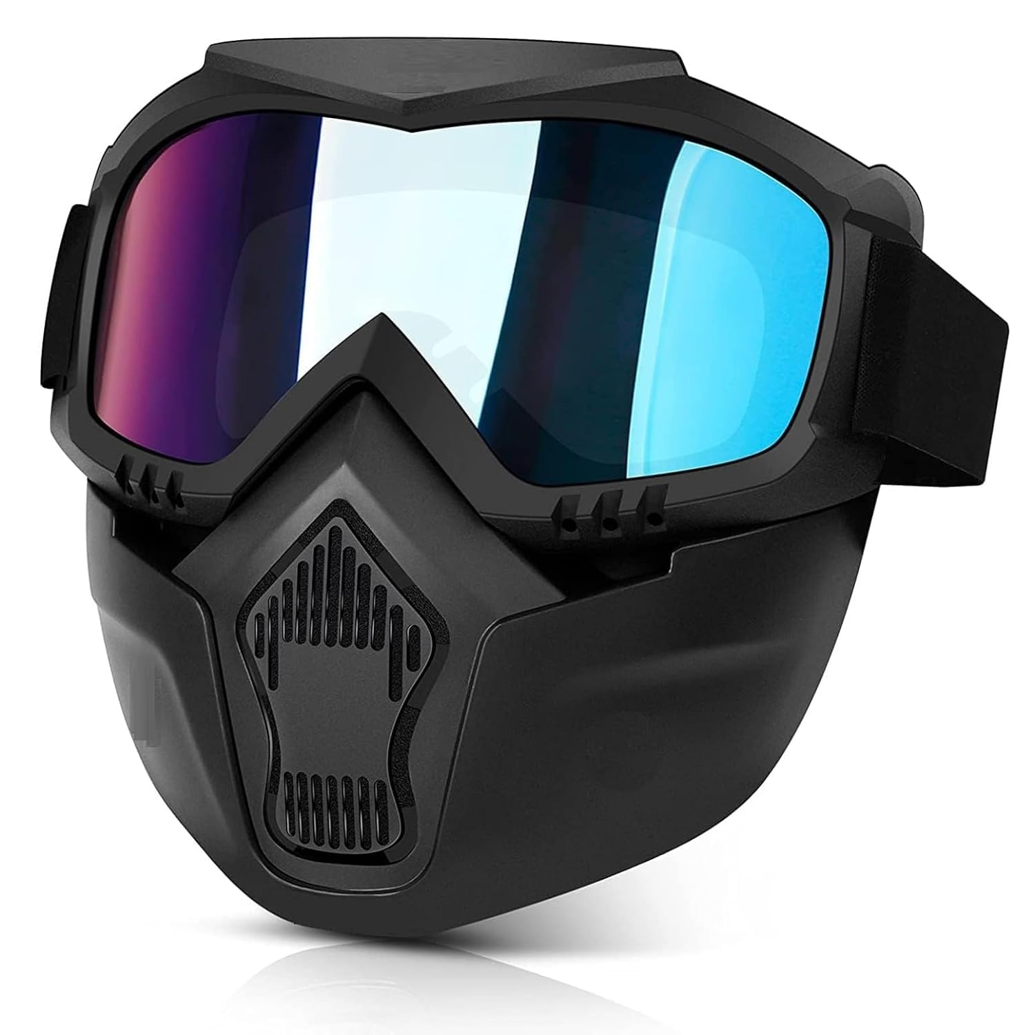 FAYBY Motorcycle Goggles Dust Protection Glasses with Removable Goggles Face Mask Helmet Dust Proof Windproof Riding Sunglasses for Cycling, Motor Bike (Multicolor)