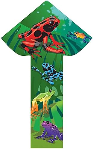 Miniatura 2 de WindNSun Breezyfliers - Cometa de 42 pulgadas, cola, mango, línea incluida (ranas de dardos)