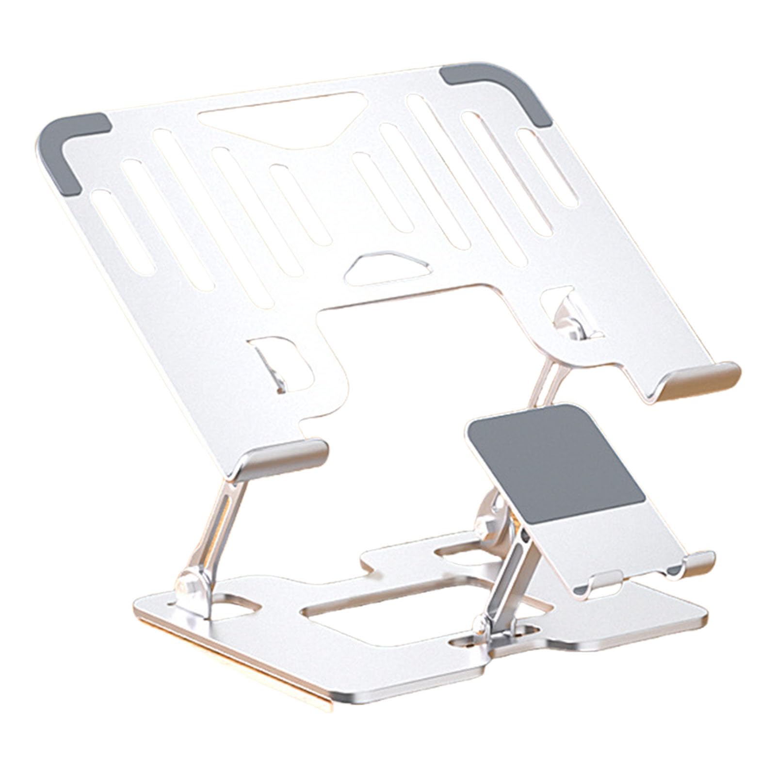 Soporte ajustable para laptop, soporte plegable de acero al carbono, elevadores de escritorio para dispositivos de 10 a 17.3 pulgadas, diseño ergonómico de refrigeración