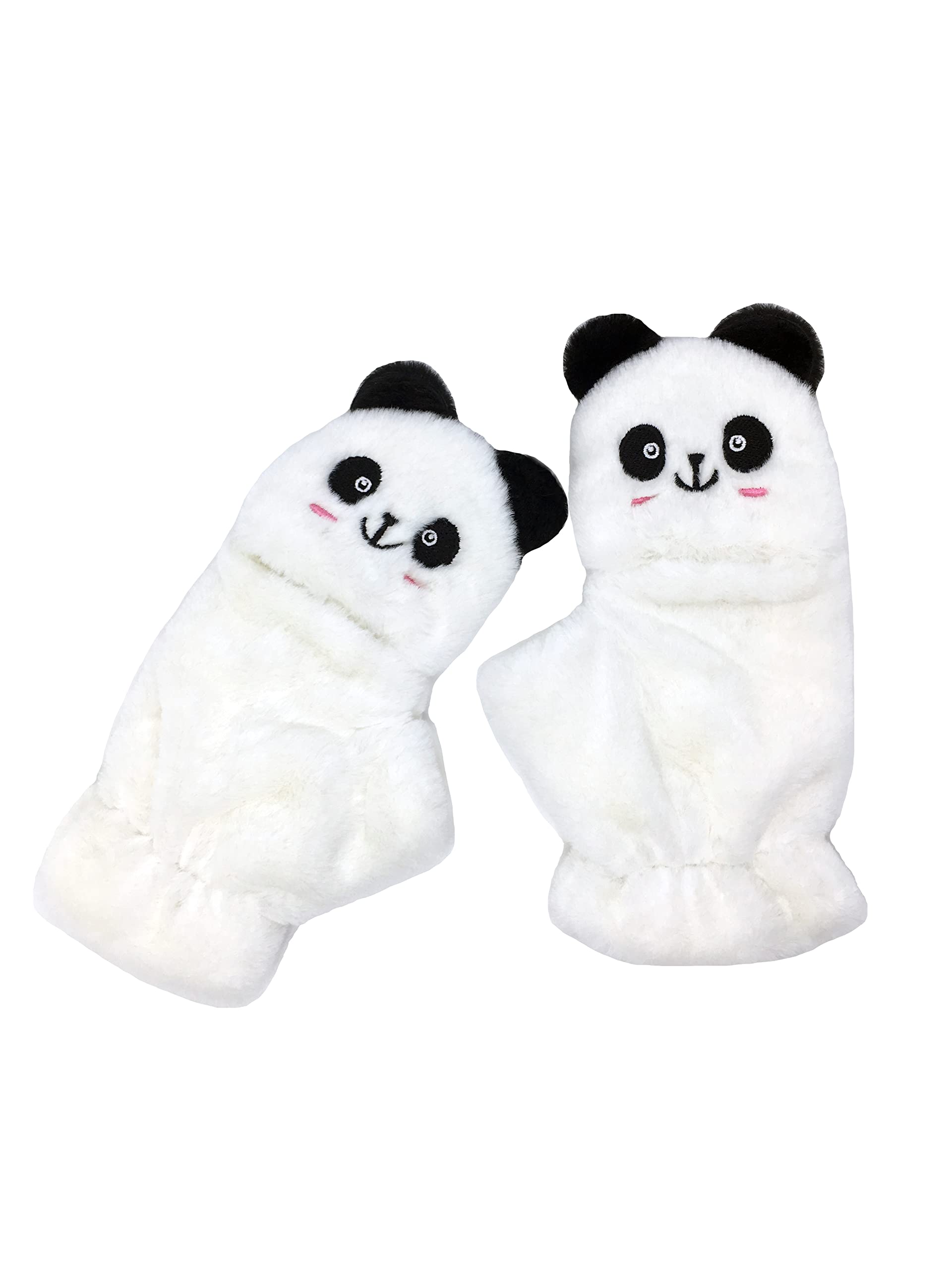 Hg kangqiWomen Girls Cute Panda Cat Mittens Gloves Fingerless Half Finger Thick Winter