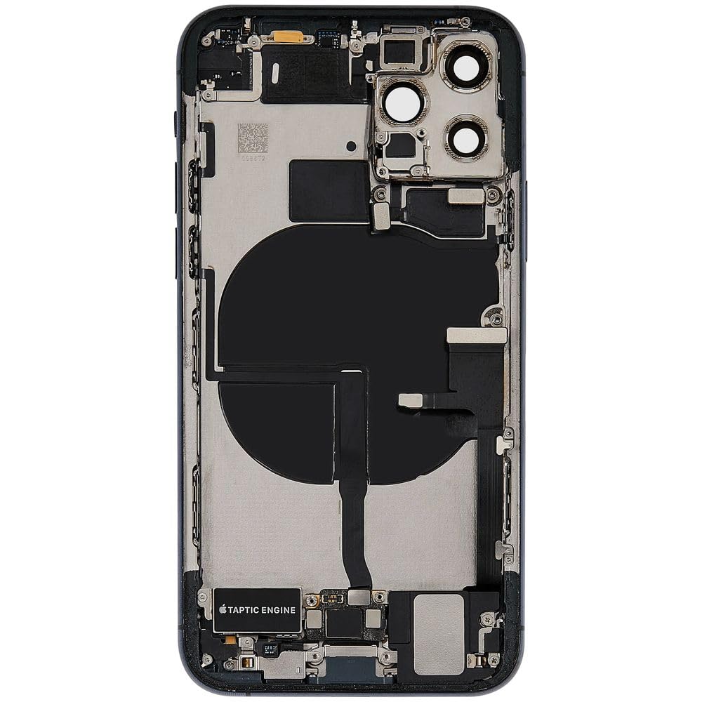 Mobile TM Compatible avec Back Housing W/Charging Port Flex & Small Parts for iPhone 11 Pro (Used OEM Pull: Grade C) (Matte Midnight Green)