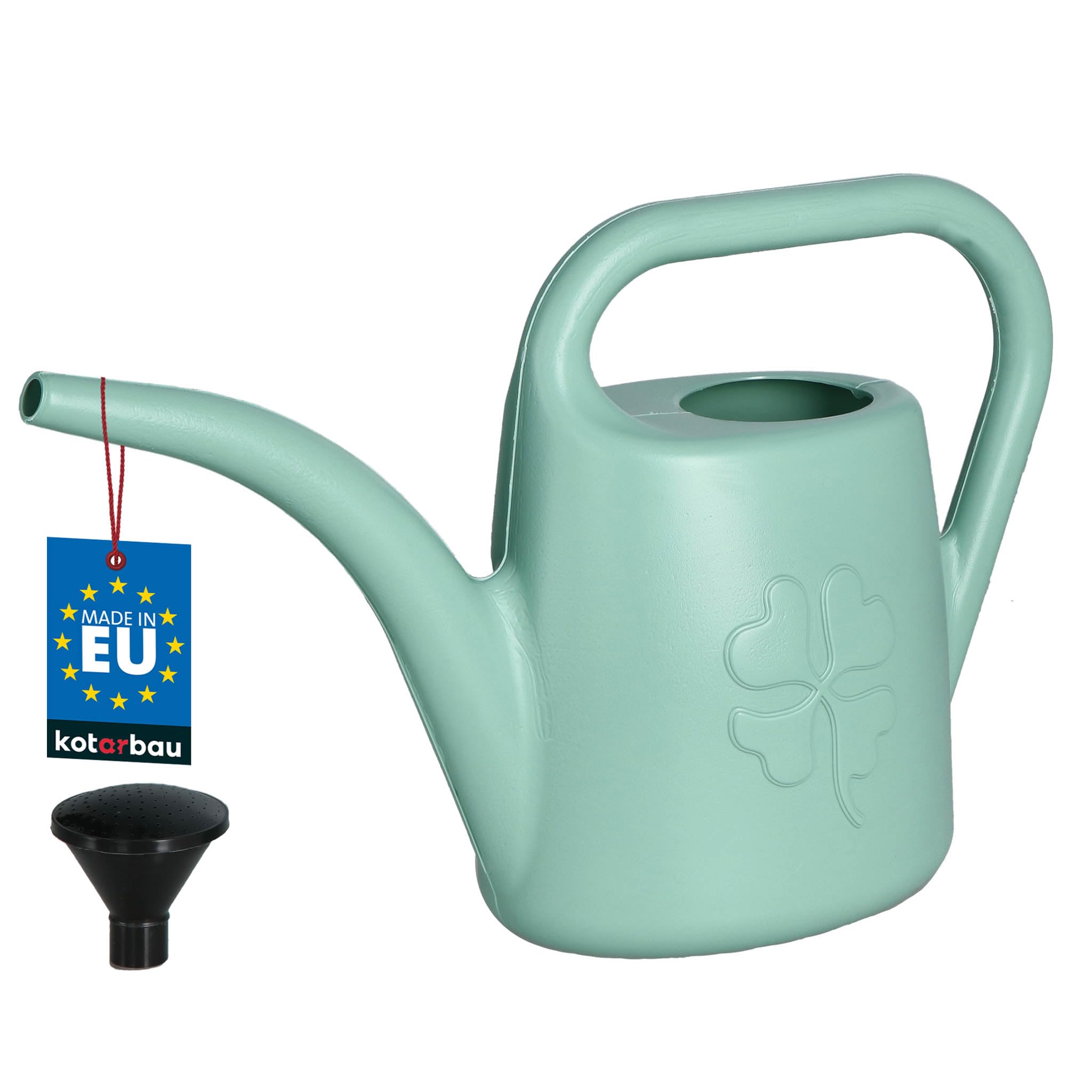 KOTARBAU® Watering Can - Plastic - 1.8 L (0.4 Gallon) - Sage - Indoor Watering Can - with Removable Rose - for Garden Houseplants - Lightweight - Ergonomic Design