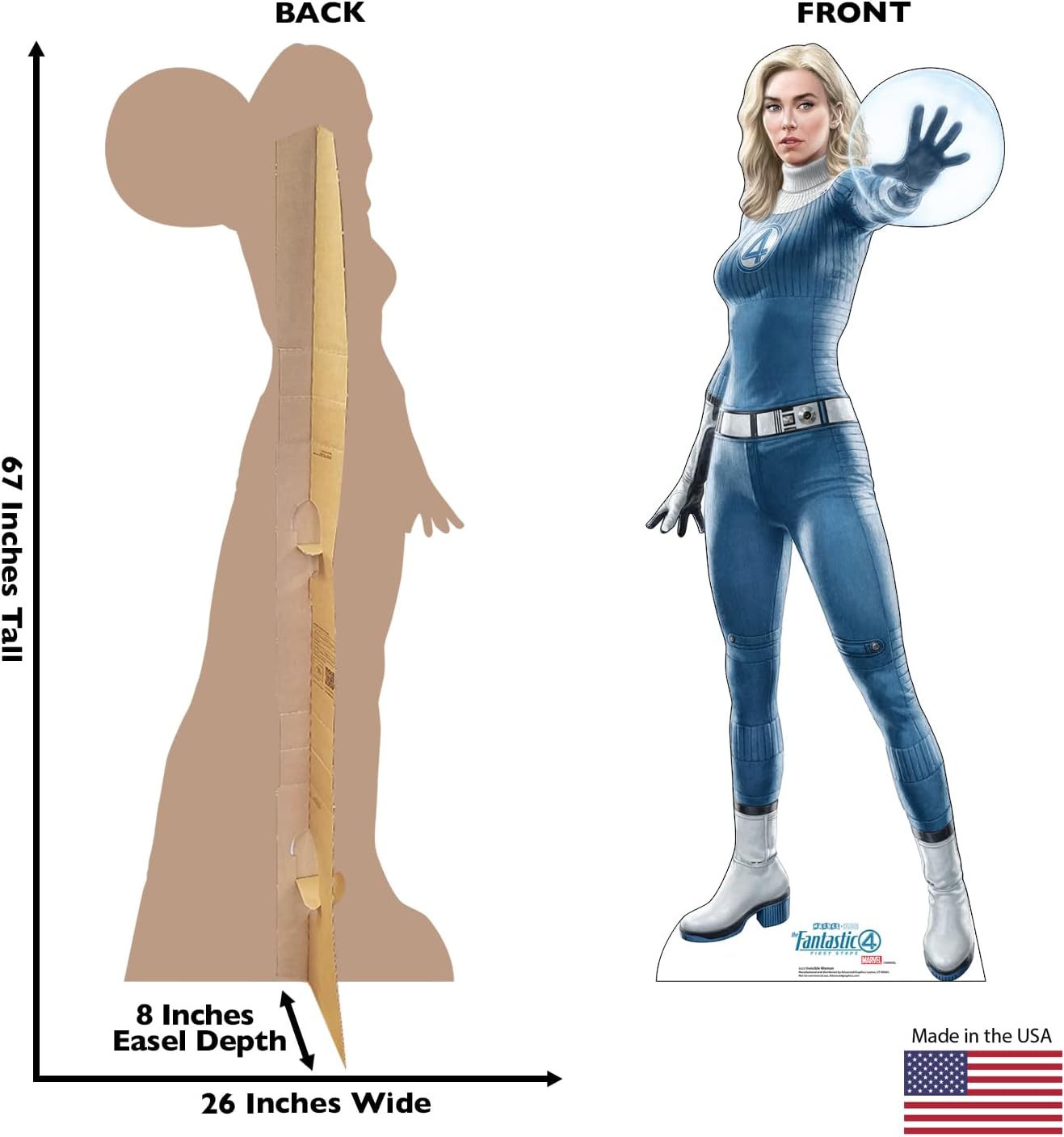 Cardboard People Invisible Woman Cardboard Cutout Standup - Marvel Studios The Fantastic Four: First Steps (2025 Film)