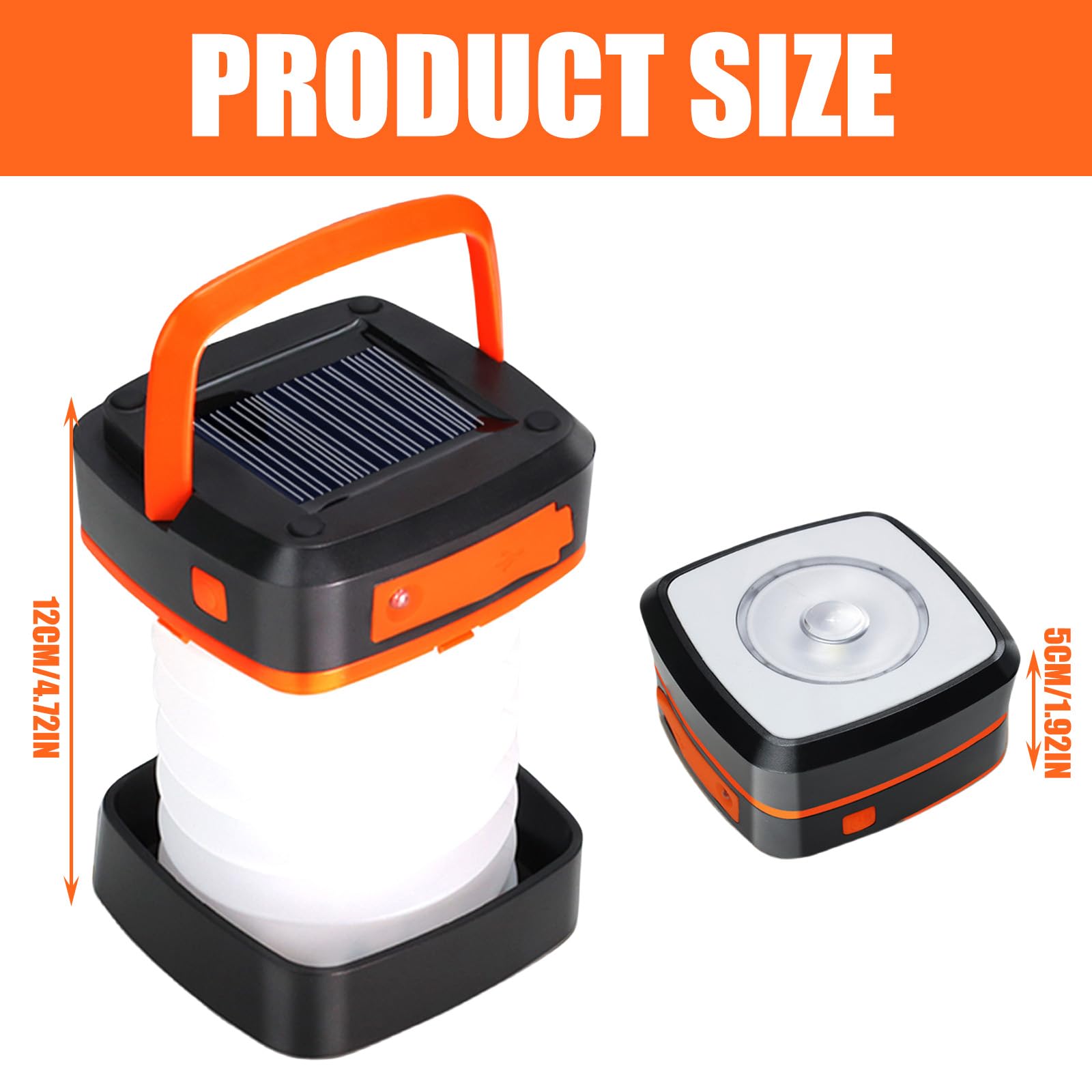 Lampa kempingowa LED, składana, solarna latarnia kempingowa, z 2 metodami ładowania (solarna/USB) i 3 trybami świecenia, na kemping, do wędkowania, w sytuacjach awaryjnych (zielona)