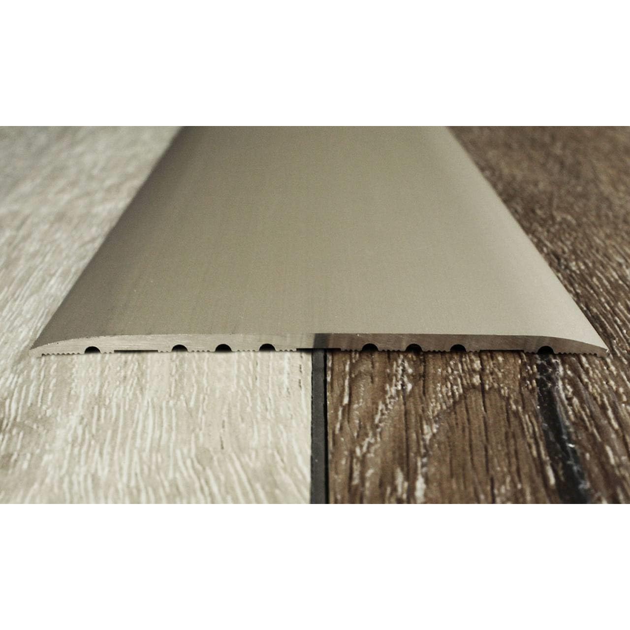 PROVISTON drempel | Geanodiseerd aluminium | Zilver | Breedte 80 mm | Hoogte 3,5 mm | Lengte 1000 mm | Geboord | Afdekprofiel | Overgangsprofiel | 1 stuk