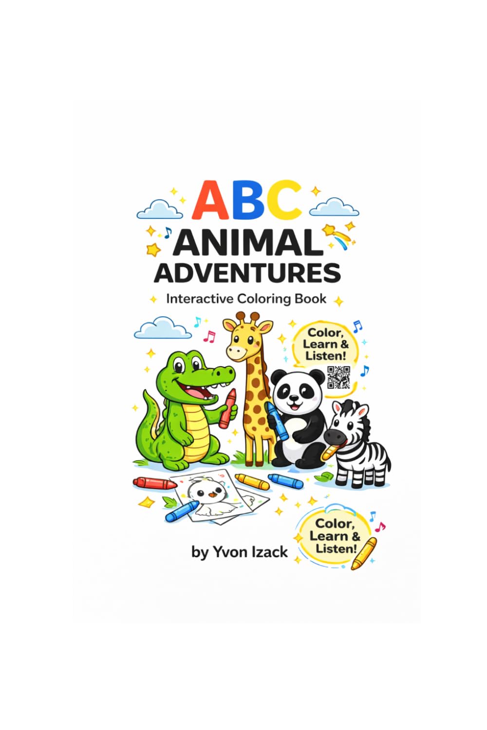 ABC Animal Adventures: Interactive coloring book
