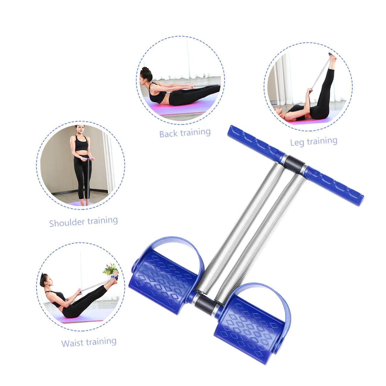 attrezzature per il fitness flettere bici macchina passo-passo estrattore esercizio ginnico pedali pedale di trazione della gamba fune di trazione in acciaio tavola elastica Blue