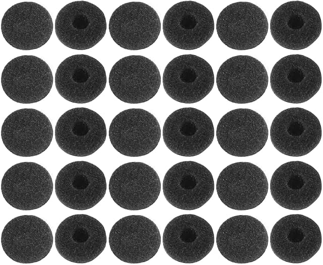 Haobase 30 Pack Foam Earbud Earpad Ear Bud Pad Replacement Sponge Covers for Earphone, MP3 MP4 Ipod Iphone Itouch Ipad Headsets