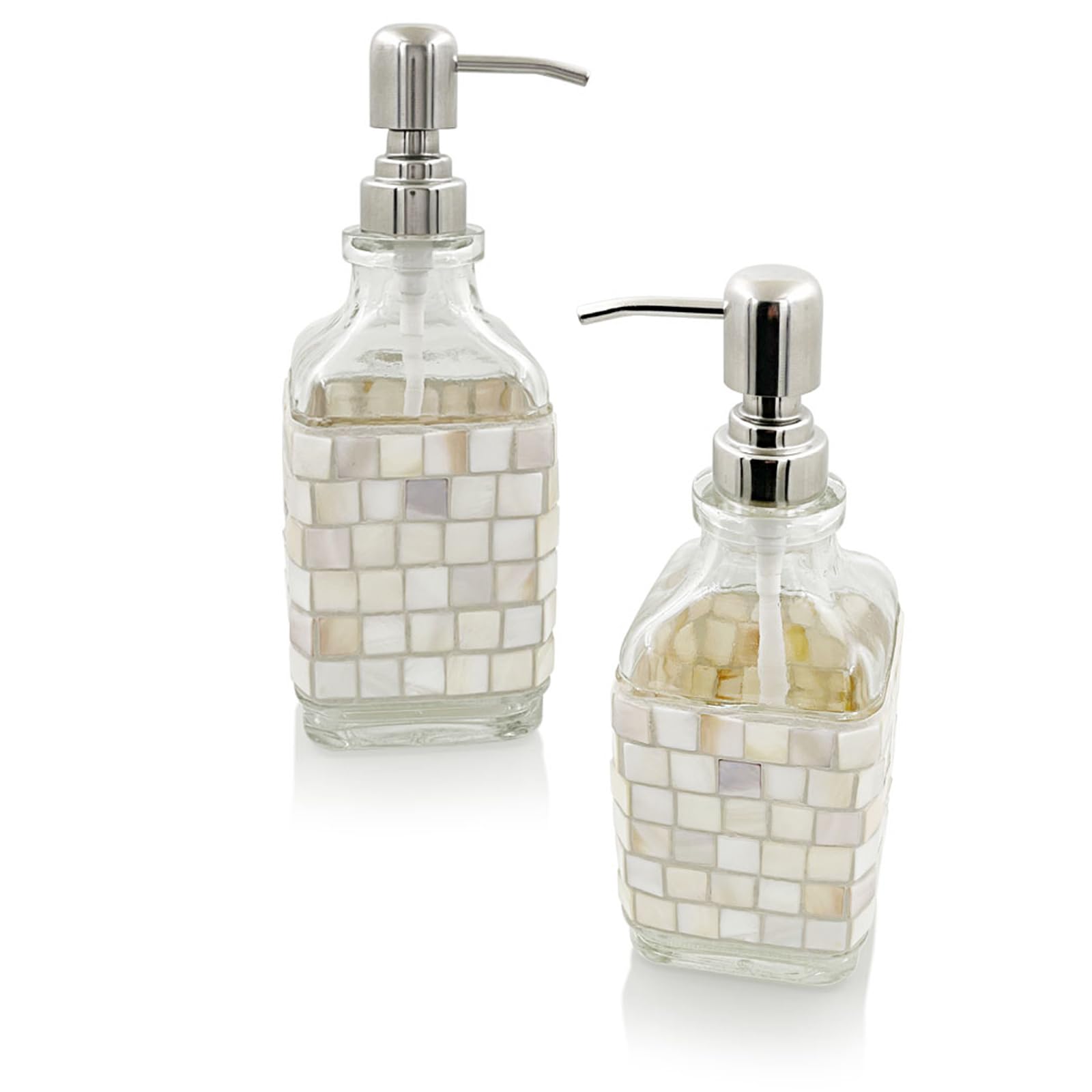 Flacone erogatore bianco nordico con pompa a pressione, dispenser di sapone in vetro per lozioni cosmetiche, dispenser di sapone liquido ricaricabile, per dispenser di sapone da bagno e cucina di alta