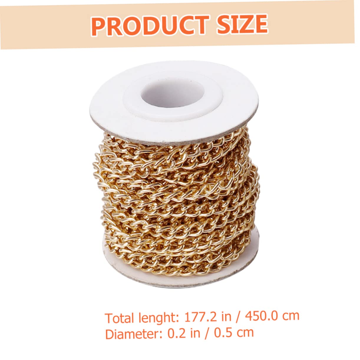 LALAFINA 5rotoli Catenelle Alluminio per Fai da Te Accessori per Borse e Abbigliamento Catena Leggera e Resistente Non Sbiadisce ø per Creazioni Artigianali e Decorazioni di Moda