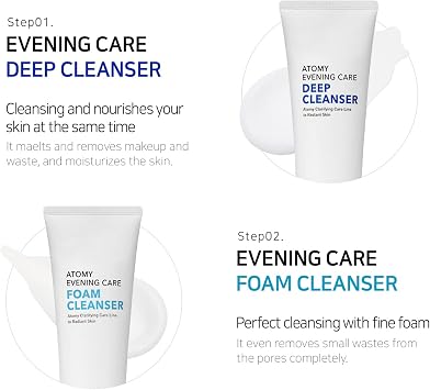 ATOMY Evening Care 4 Set/DEEP CLEANSER/FOAM CLEANSER/PEELING GEL/PEEL-OFF MASK