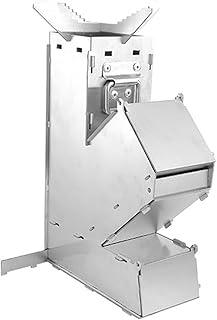 Rubyu-123 - Stufa a rastrello, Rocket Stove, portatile, in acciaio INOX, per campeggio, picnic, escursioni, campeggio