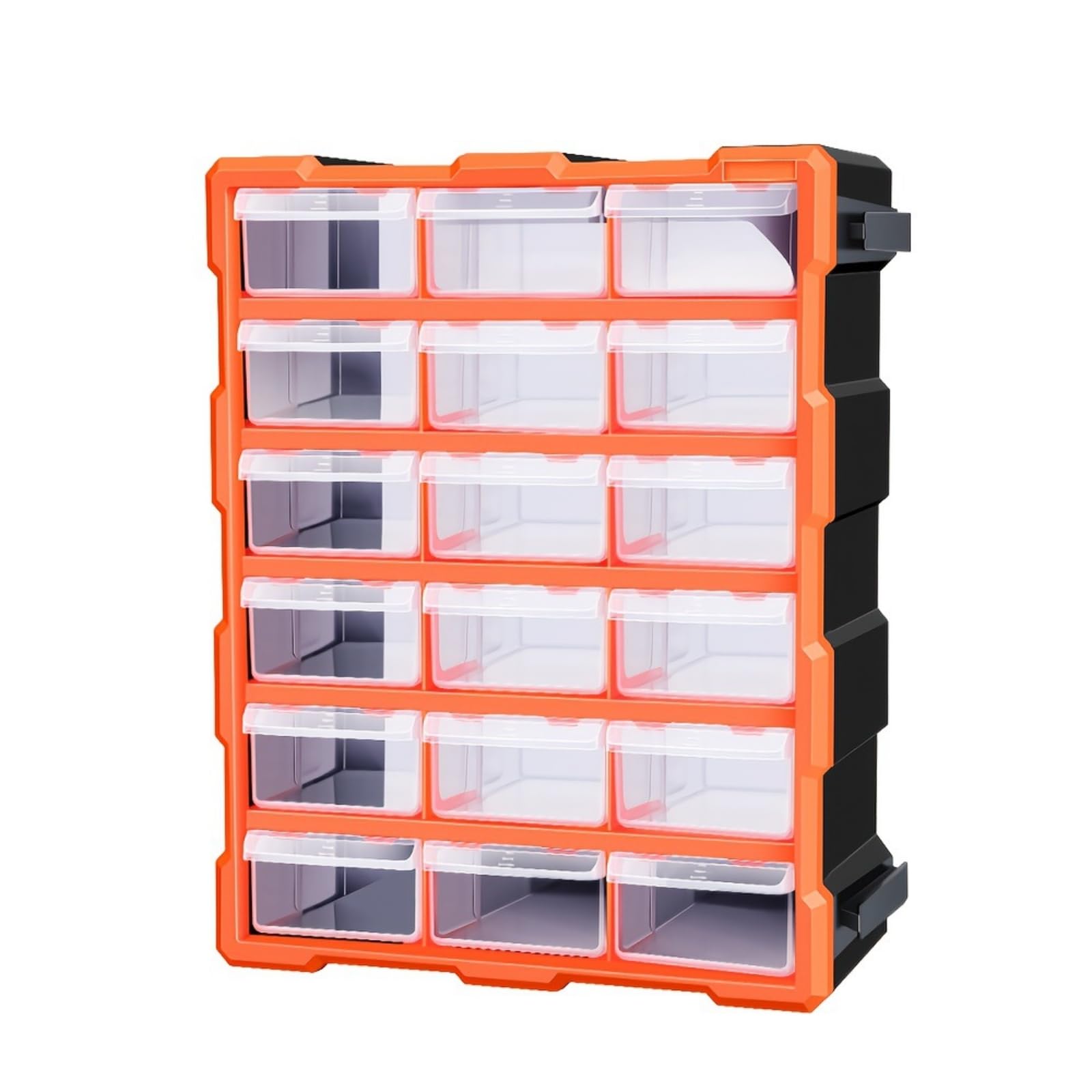Cajonera Plástico con 18 Cajones | Modular, smontable, Organizador Almacenamiento con Cajones, para Escritorio, Bricoladores