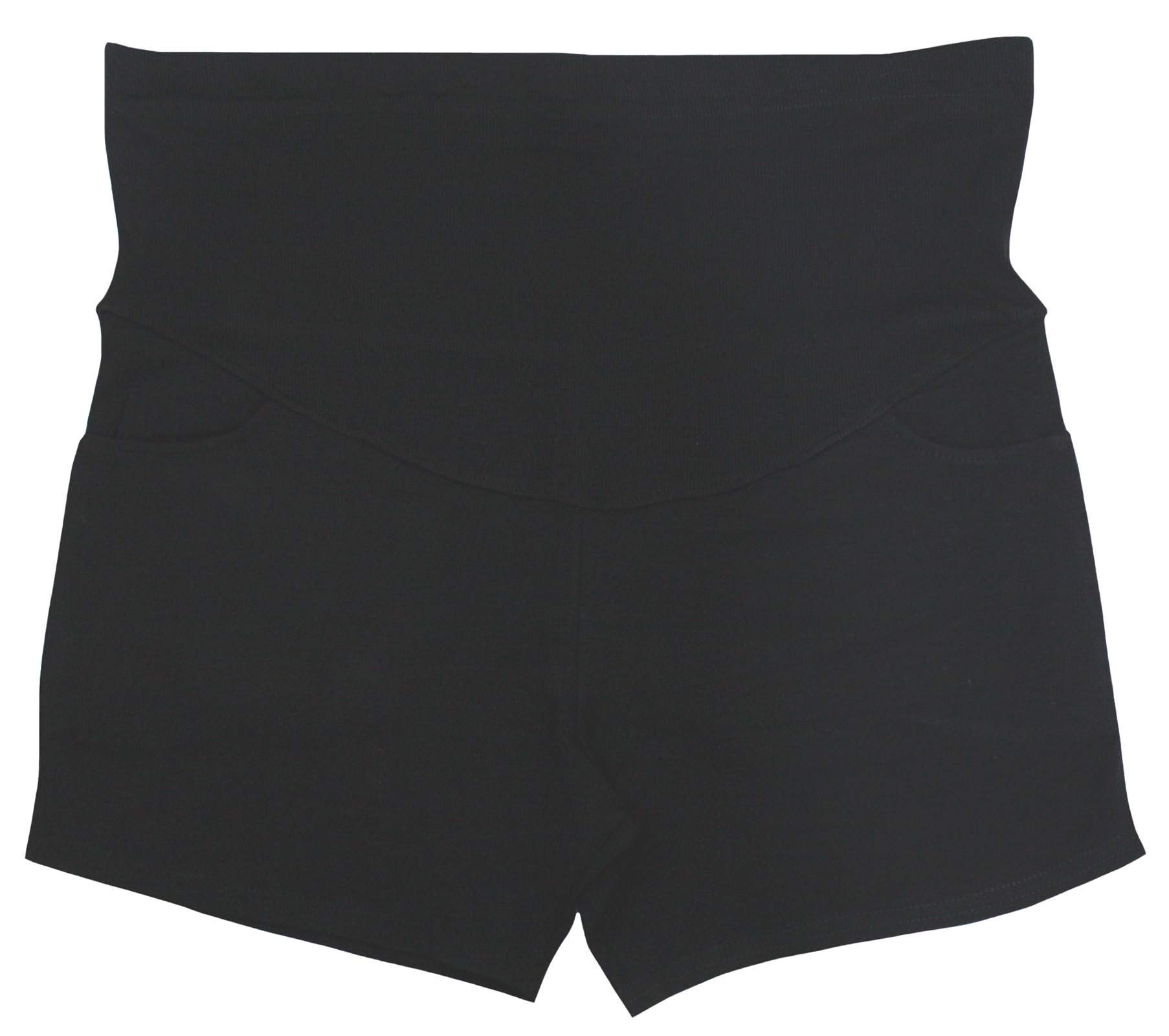 Petitebelle Pregnant Maternity Women Over Bump Short Pants (Large, Black)
