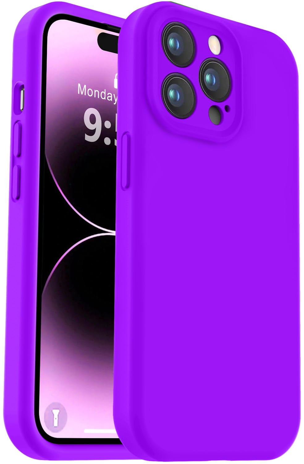 Vooii Compatible with iPhone 14 Pro Max Case, Liquid Silicone Upgrade [Camera Protection] [Soft Anti-Scratch Microfiber Lining] Shockproof Phone Case