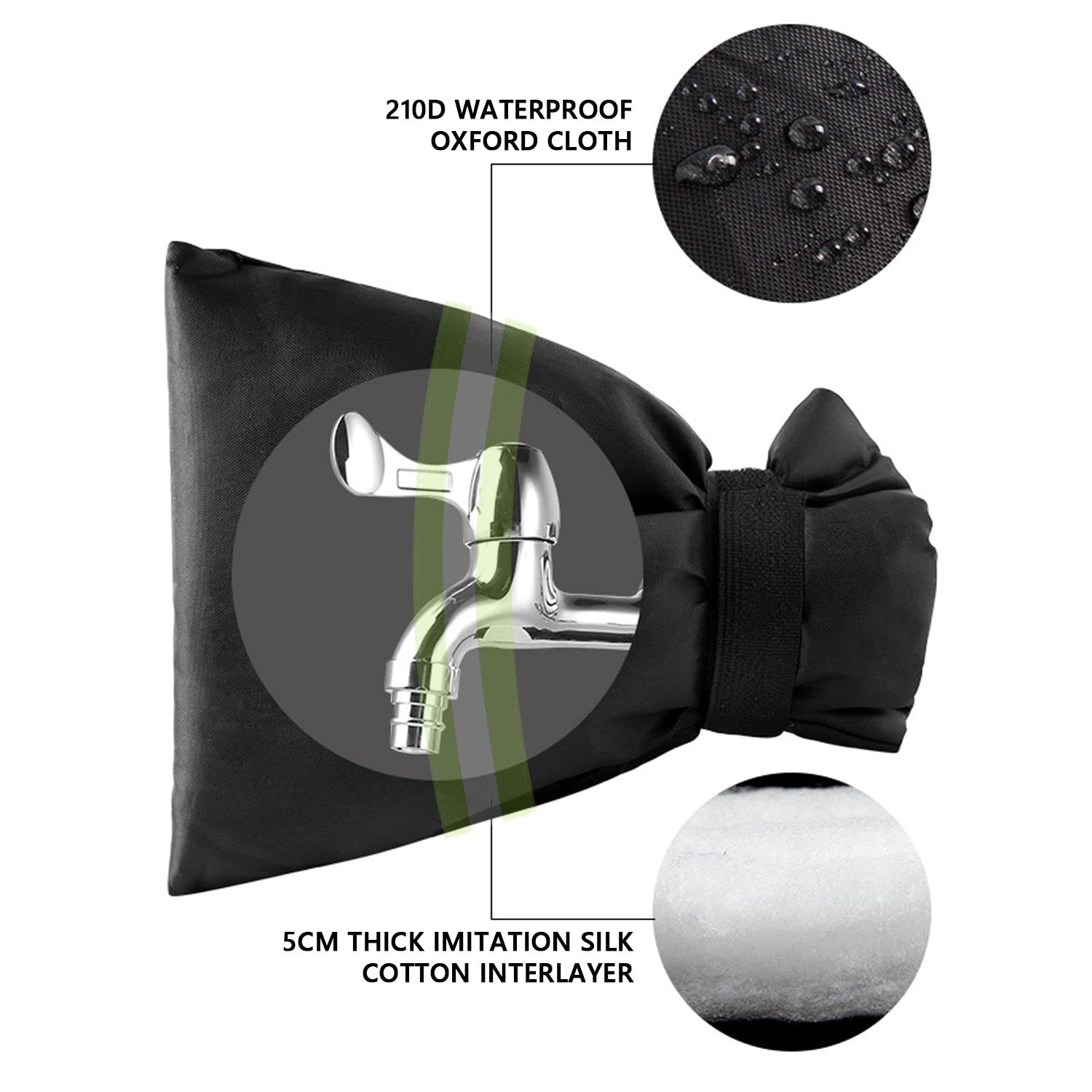 2 Coperture Antigelo Per Rubinetto Giardino – Tessuto Oxford 210D Con Strisce Riflettenti, Facili Da Installare
