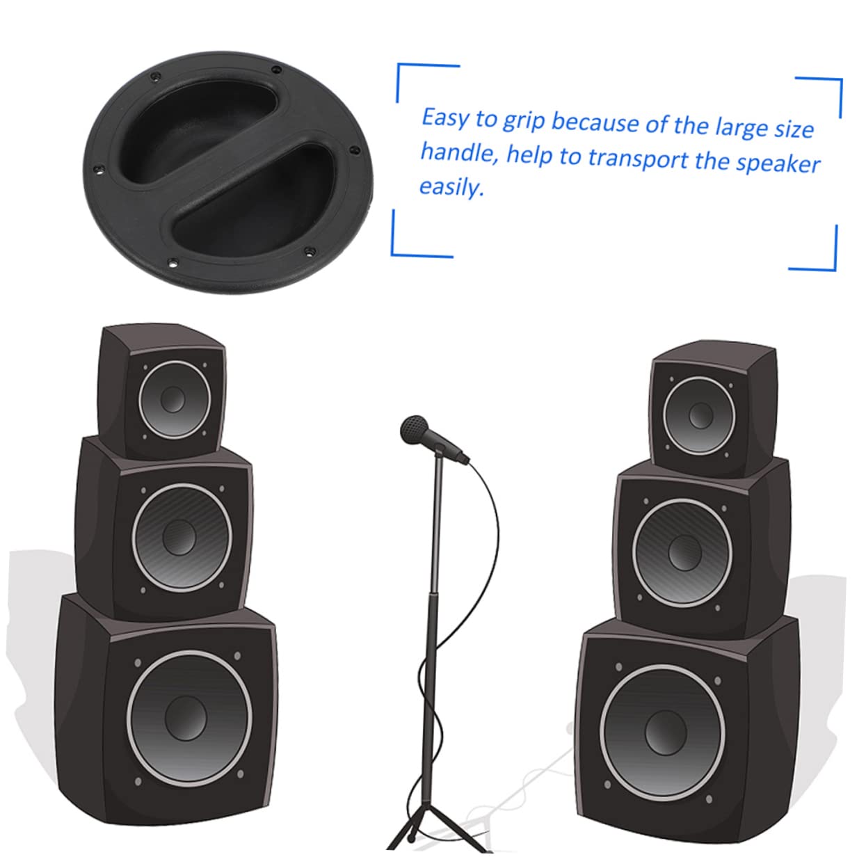 SHINEOFI Maniglia per Casse Acustiche in Plastica Resistente Agli Urti, Capacità di Carico Maggiorata, Set 8 Pezzi per Speaker Portatile