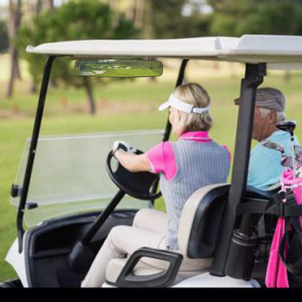 Golf cart Rear View Mirror, HKOO 16.5" Extra Wide 180 Degree Panoramic Rear View Mirror Fit for Golf Cart EZGO Club Car Yamaha(Golf cart Mirrors) - Image 3