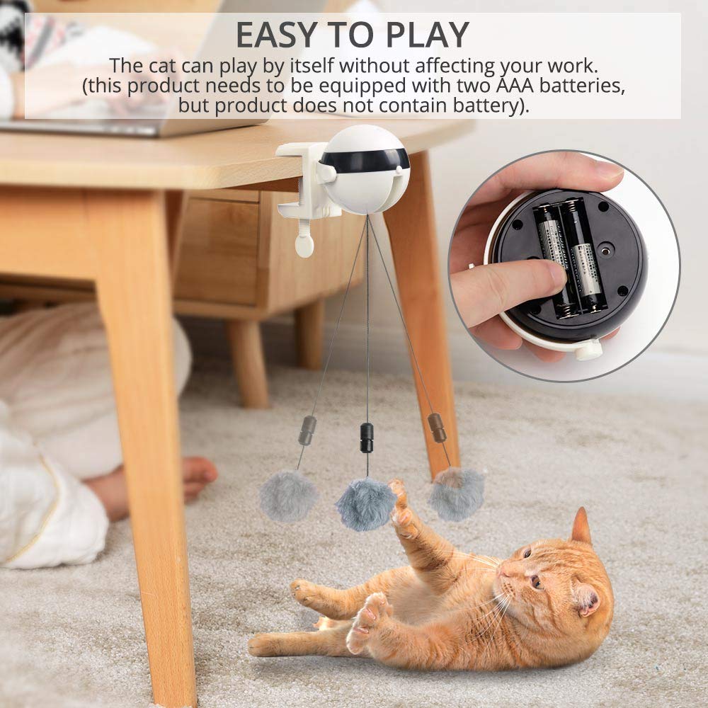 Jouet Interactif Pour Chat Rechargeable - Papillon Virevoltant + Queue Cachée - 3 Vitesses, Activation Tactile - Bruit D'oiseaux - Pour Intérieur - 2