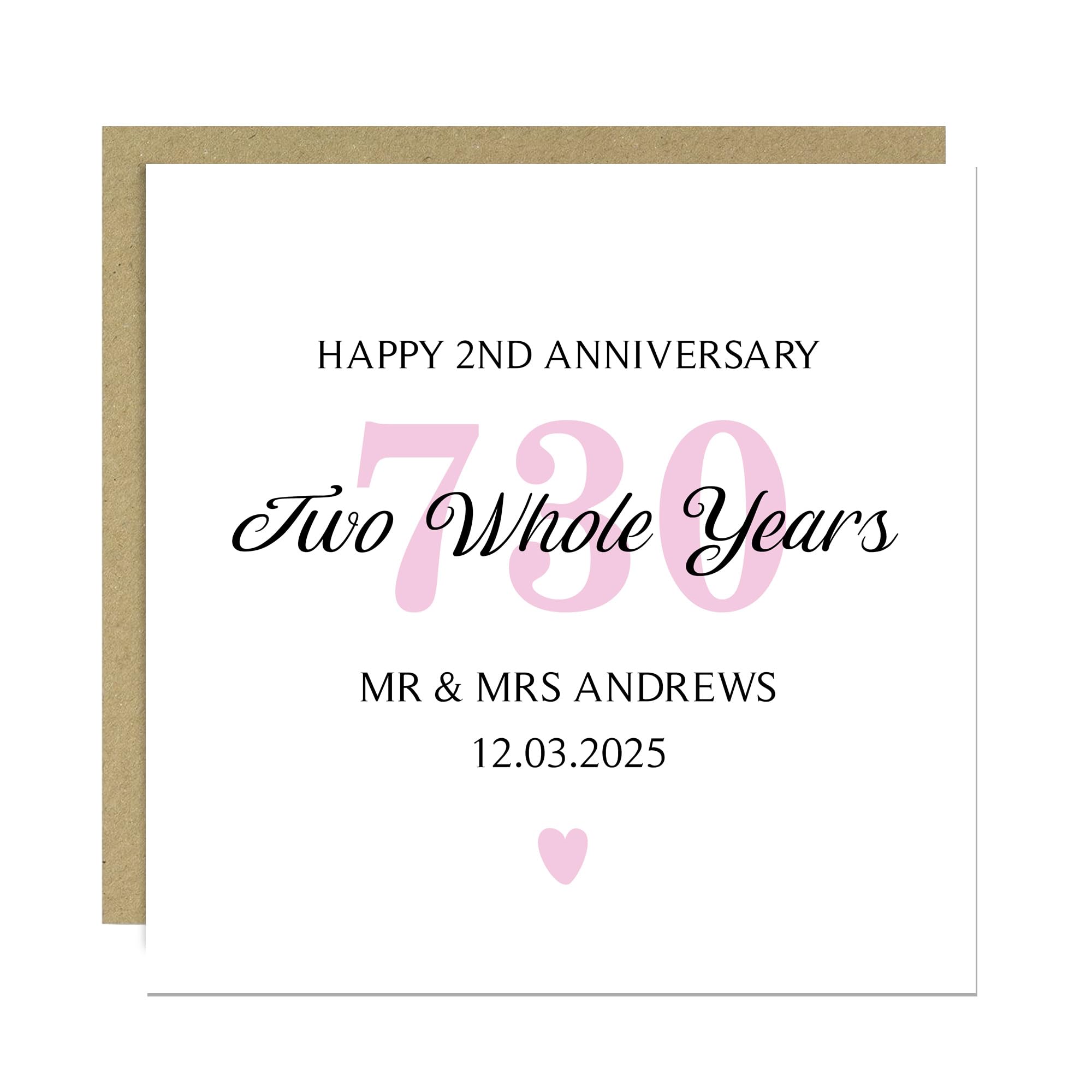 RED OCEAN Personalised 2nd Wedding Anniversary Card For Husband Wife With Envelope Included Romantic Cards For Him Her 2nd Anniversary Celebration Card 8 Whole Years