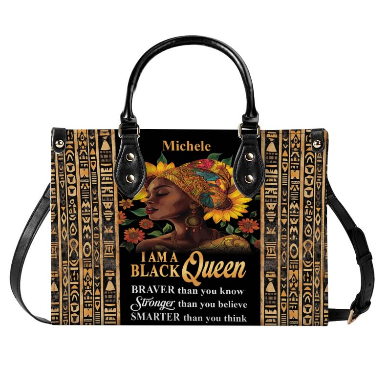 Personalized Leather Handbag For African American, Mother's Day Birthday Christmas Gifts For Women, For Black Women