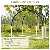 PawHut Agility Set Hunde 4-teiliges Agility-Ausrüstung für Hundetraining Steckhürdenset mit Slalomstangen Tragetasche Trainingszubehör Koordinationstraining Agilityset für Spiele Training