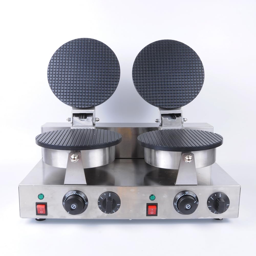 Generic Commercial electric ice cream cone machine, waffle biscuit machine, double baking machine 110V, As shown in the figure, SUNGY499